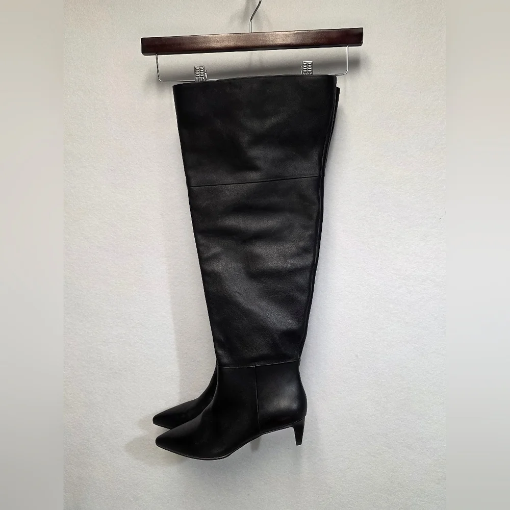 Vince Camuto Iana Black Leather Over the Knee Boots Womens Size 7 Wide Calf